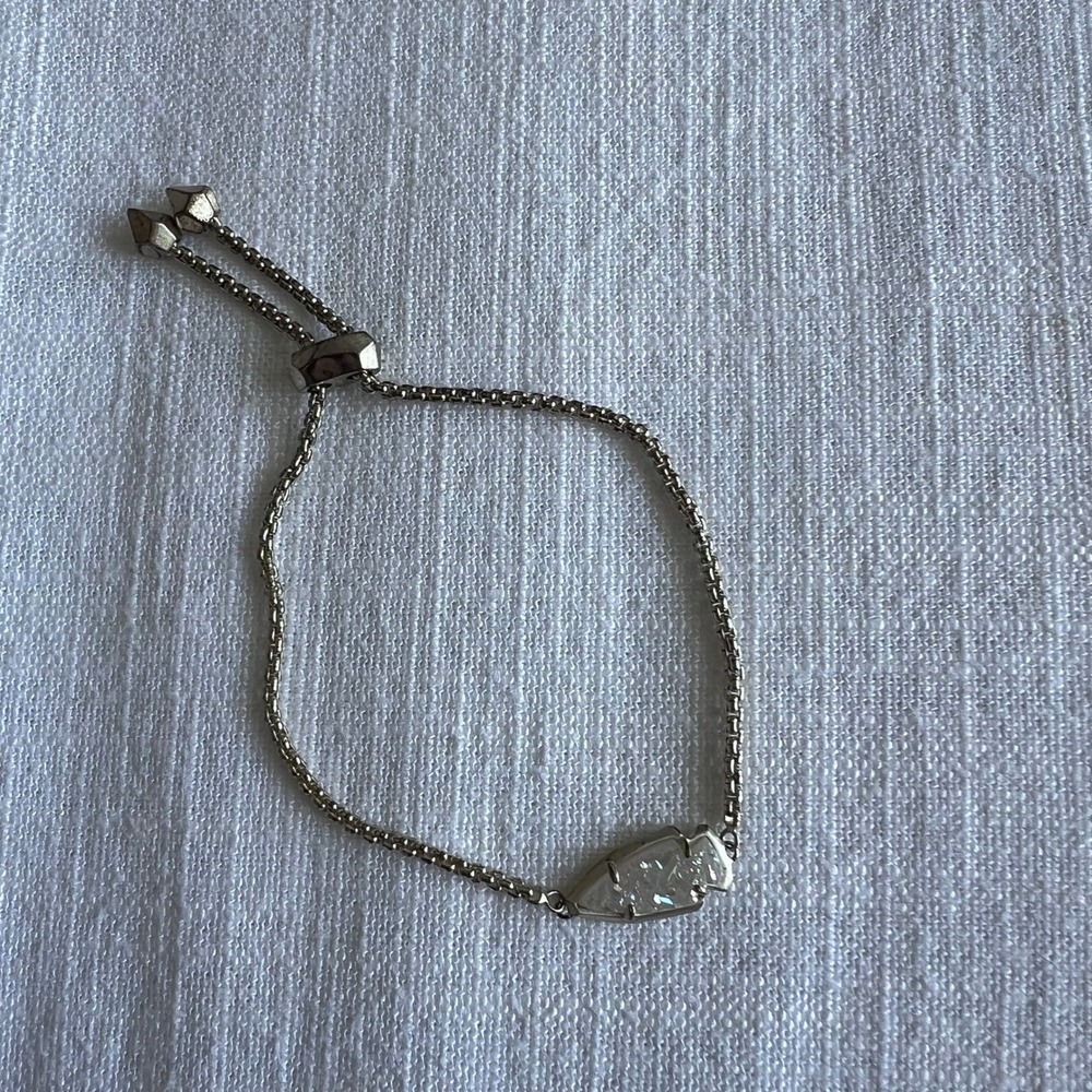 Kendra Scott Silver Bracelet with Iridescent Stone